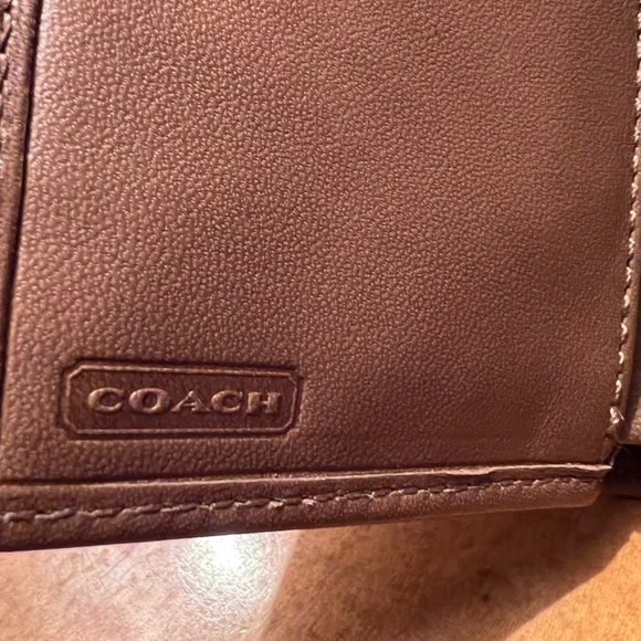 Coach Signature Buckle Wallet Brown Canvas & Leather Trim - Picture 2 of 10